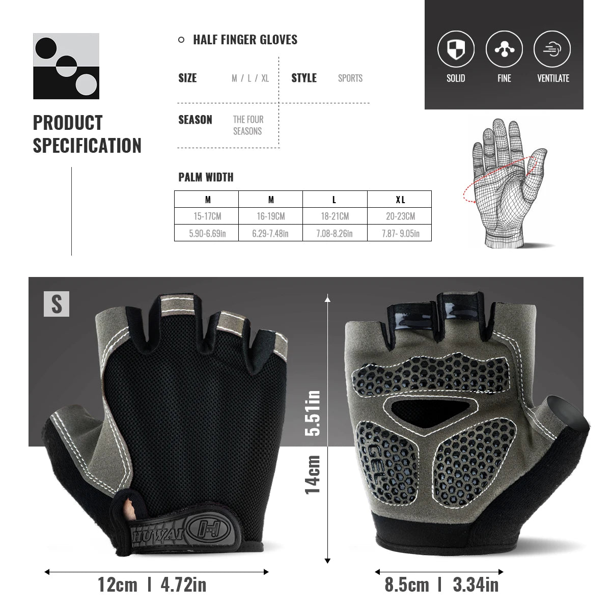 1 Pair Anti-Slip Cycling Gloves Breathable Half Fingerless Gloves Mtb Gloves Sunscreen Elastic Outdoor Sport Bicycle Gloves