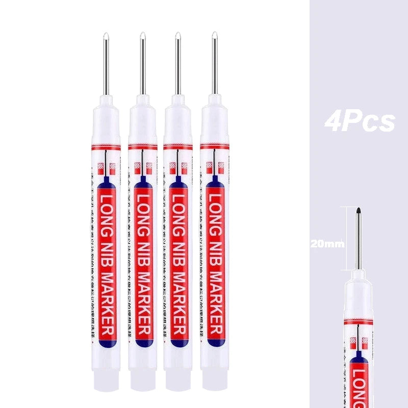 iLMH 1-40PCS Deep Hole Long Nib Head Markers For Metal Perforating Pen Waterproof Bathroom Woodworking Decoration Multi-Purpose