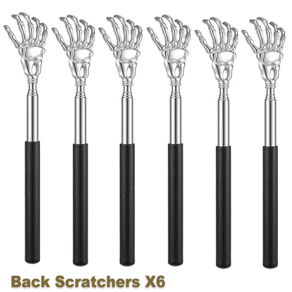 Stainless Steel Adjustable Massage and Tickle Relief Back Portable Rubber Handle Extendable Telescoping Itch Stick Health Care