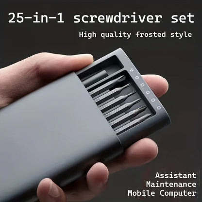 25 in 1 mini screwdriver set, flat head and cross shaped small screwdrivers, suitable for electronic products