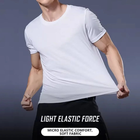 New summer men's quick-drying running and fitness sports shirt - Men's short-sleeved fitness top - Gym T-shirt
