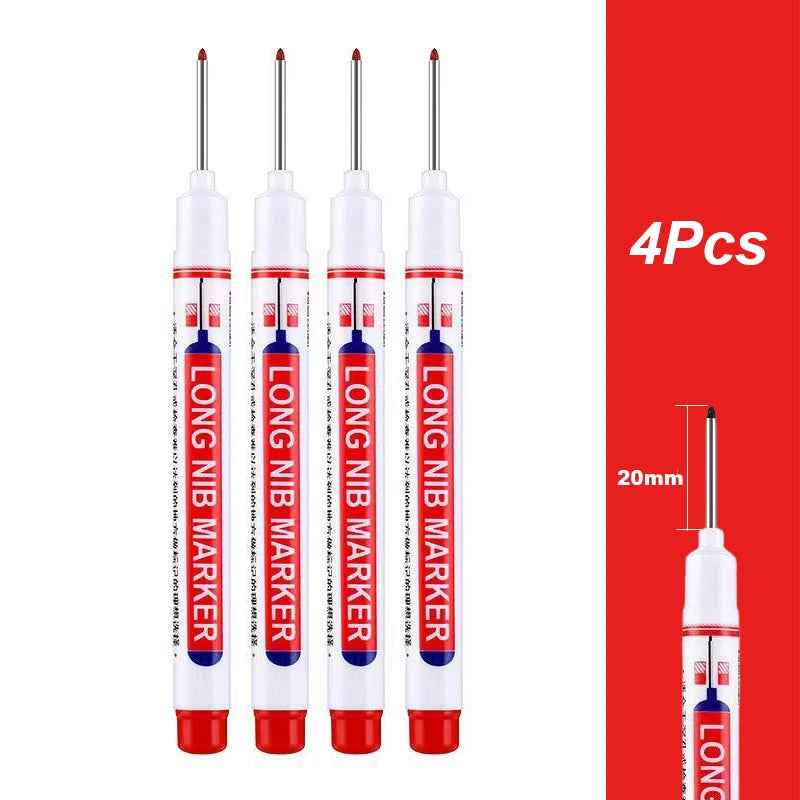 iLMH 1-40PCS Deep Hole Long Nib Head Markers For Metal Perforating Pen Waterproof Bathroom Woodworking Decoration Multi-Purpose