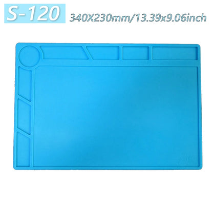 Magnetic Mat Silicone Work Mat Soldering Station Mat Heat Resistant 932°F Anti-Static for Electronic Phone Laptop Watch Repair