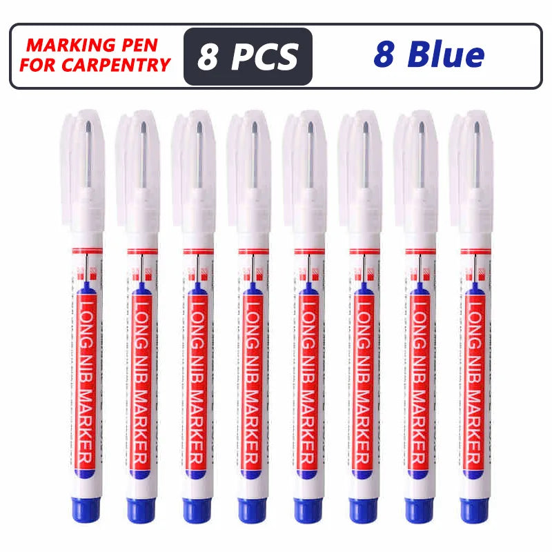 iLMH 1-40PCS Deep Hole Long Nib Head Markers For Metal Perforating Pen Waterproof Bathroom Woodworking Decoration Multi-Purpose