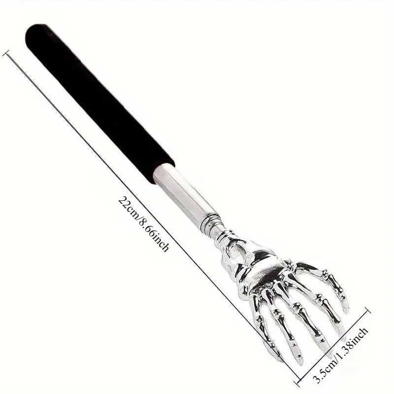 Stainless Steel Adjustable Massage and Tickle Relief Back Portable Rubber Handle Extendable Telescoping Itch Stick Health Care