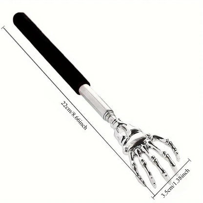 Stainless Steel Adjustable Massage and Tickle Relief Back Portable Rubber Handle Extendable Telescoping Itch Stick Health Care