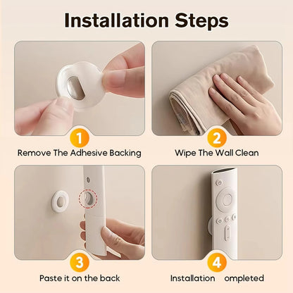 3-24pcs Magnetic Remote Control Holder Air Conditioning Remote Control Wall Storage Magnetic Hook Non Perforated Magnetic Buckle