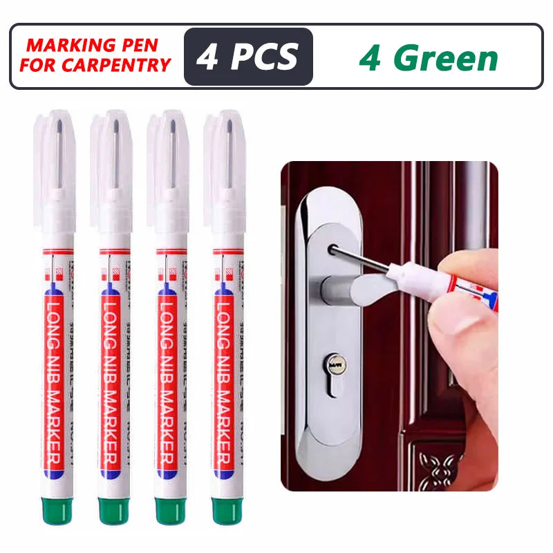 iLMH 1-40PCS Deep Hole Long Nib Head Markers For Metal Perforating Pen Waterproof Bathroom Woodworking Decoration Multi-Purpose