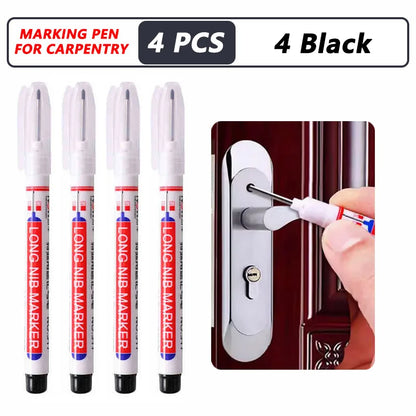 iLMH 1-40PCS Deep Hole Long Nib Head Markers For Metal Perforating Pen Waterproof Bathroom Woodworking Decoration Multi-Purpose
