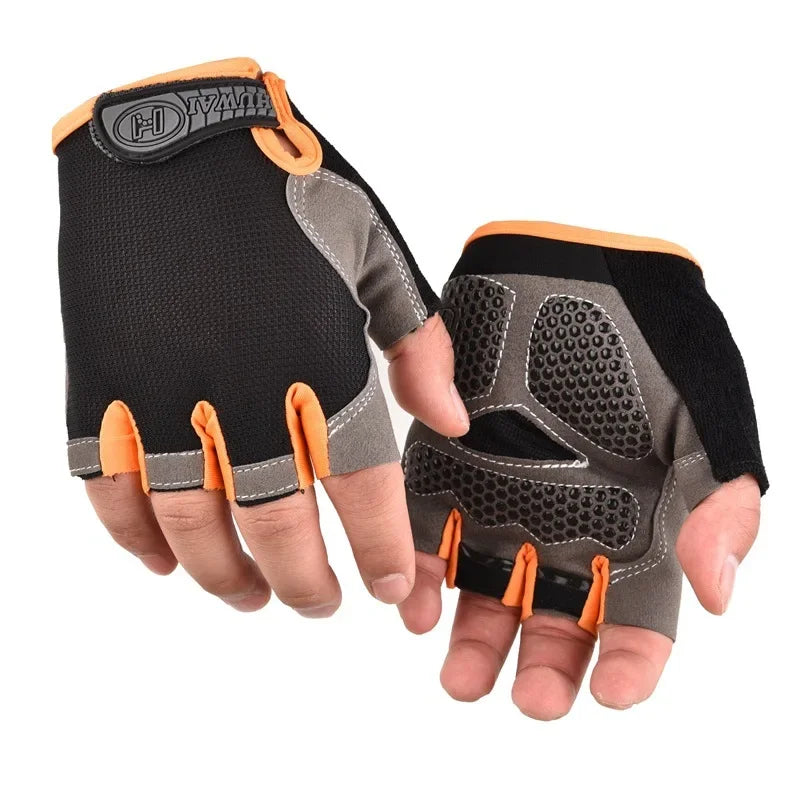 1 Pair Anti-Slip Cycling Gloves Breathable Half Fingerless Gloves Mtb Gloves Sunscreen Elastic Outdoor Sport Bicycle Gloves