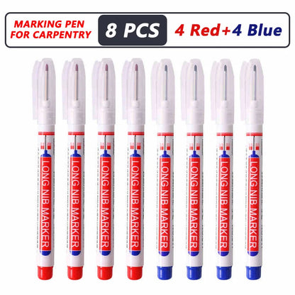 iLMH 1-40PCS Deep Hole Long Nib Head Markers For Metal Perforating Pen Waterproof Bathroom Woodworking Decoration Multi-Purpose