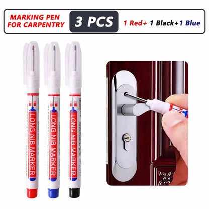 iLMH 1-40PCS Deep Hole Long Nib Head Markers For Metal Perforating Pen Waterproof Bathroom Woodworking Decoration Multi-Purpose