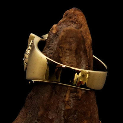 Men's Brass Shield Ring – Red Cross Signet