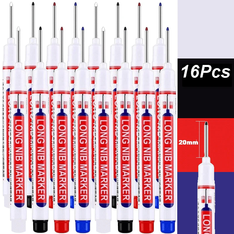 iLMH 1-40PCS Deep Hole Long Nib Head Markers For Metal Perforating Pen Waterproof Bathroom Woodworking Decoration Multi-Purpose