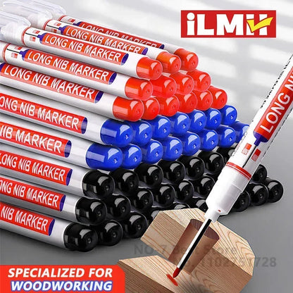 iLMH 1-40PCS Deep Hole Long Nib Head Markers For Metal Perforating Pen Waterproof Bathroom Woodworking Decoration Multi-Purpose