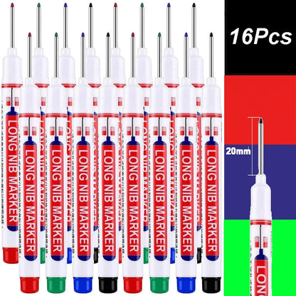 iLMH 1-40PCS Deep Hole Long Nib Head Markers For Metal Perforating Pen Waterproof Bathroom Woodworking Decoration Multi-Purpose