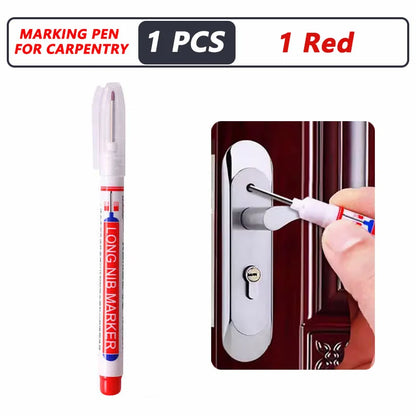 iLMH 1-40PCS Deep Hole Long Nib Head Markers For Metal Perforating Pen Waterproof Bathroom Woodworking Decoration Multi-Purpose
