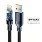 OOZCC LCD Watt Display Cable, Max 120W Super Fast Charging USB Type C Cable Data Transfer, USB A to Lightning for IPhone14 Pro