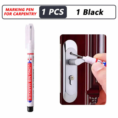 iLMH 1-40PCS Deep Hole Long Nib Head Markers For Metal Perforating Pen Waterproof Bathroom Woodworking Decoration Multi-Purpose