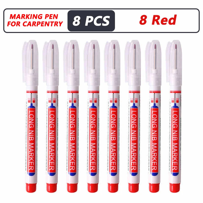 iLMH 1-40PCS Deep Hole Long Nib Head Markers For Metal Perforating Pen Waterproof Bathroom Woodworking Decoration Multi-Purpose