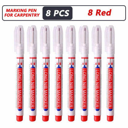 iLMH 1-40PCS Deep Hole Long Nib Head Markers For Metal Perforating Pen Waterproof Bathroom Woodworking Decoration Multi-Purpose