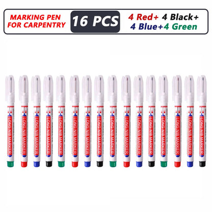 iLMH 1-40PCS Deep Hole Long Nib Head Markers For Metal Perforating Pen Waterproof Bathroom Woodworking Decoration Multi-Purpose