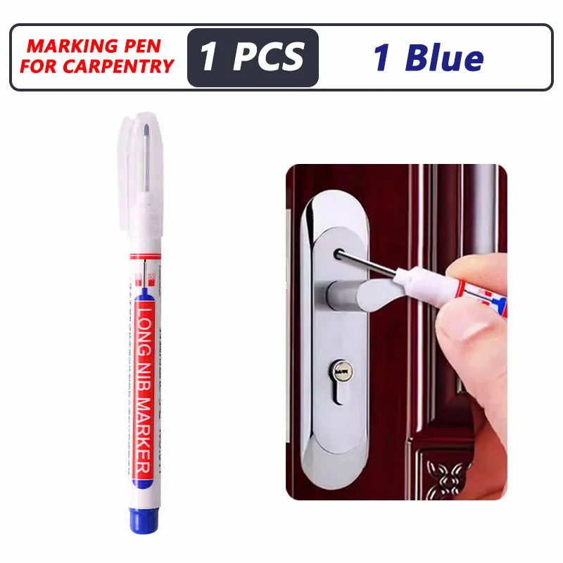 iLMH 1-40PCS Deep Hole Long Nib Head Markers For Metal Perforating Pen Waterproof Bathroom Woodworking Decoration Multi-Purpose