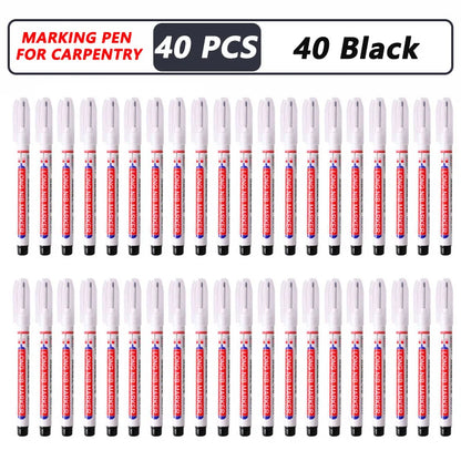 iLMH 1-40PCS Deep Hole Long Nib Head Markers For Metal Perforating Pen Waterproof Bathroom Woodworking Decoration Multi-Purpose