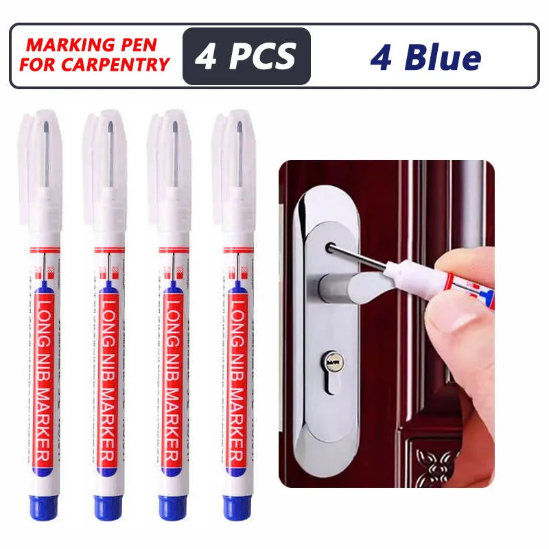 iLMH 1-40PCS Deep Hole Long Nib Head Markers For Metal Perforating Pen Waterproof Bathroom Woodworking Decoration Multi-Purpose