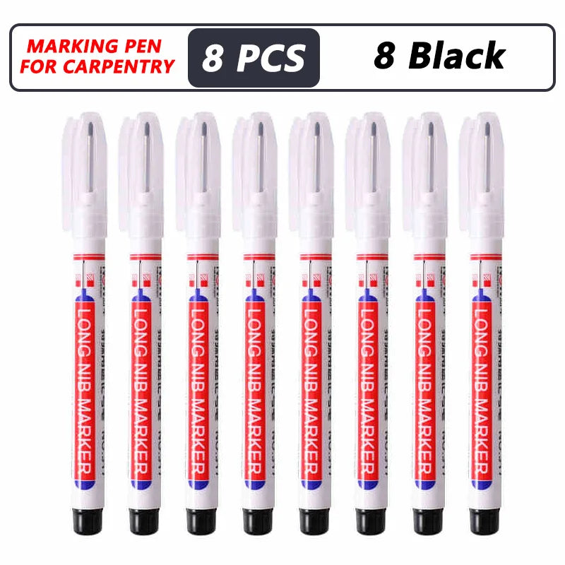 iLMH 1-40PCS Deep Hole Long Nib Head Markers For Metal Perforating Pen Waterproof Bathroom Woodworking Decoration Multi-Purpose