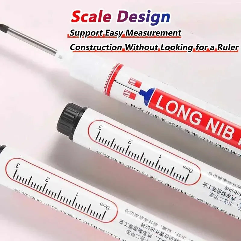 iLMH 1-40PCS Deep Hole Long Nib Head Markers For Metal Perforating Pen Waterproof Bathroom Woodworking Decoration Multi-Purpose