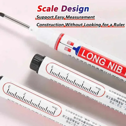 iLMH 1-40PCS Deep Hole Long Nib Head Markers For Metal Perforating Pen Waterproof Bathroom Woodworking Decoration Multi-Purpose