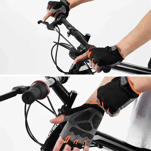 1 Pair Anti-Slip Cycling Gloves Breathable Half Fingerless Gloves Mtb Gloves Sunscreen Elastic Outdoor Sport Bicycle Gloves