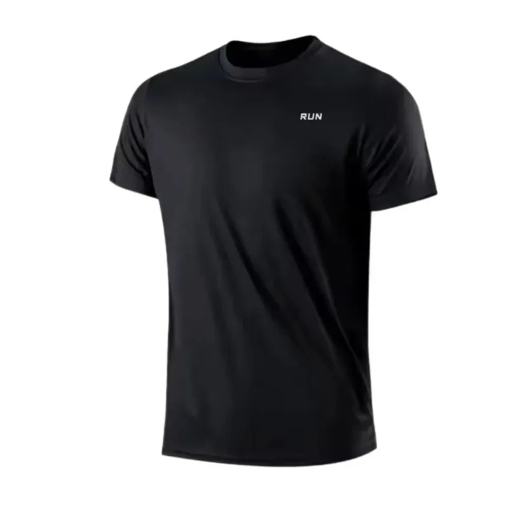 New summer men's quick-drying running and fitness sports shirt - Men's short-sleeved fitness top - Gym T-shirt