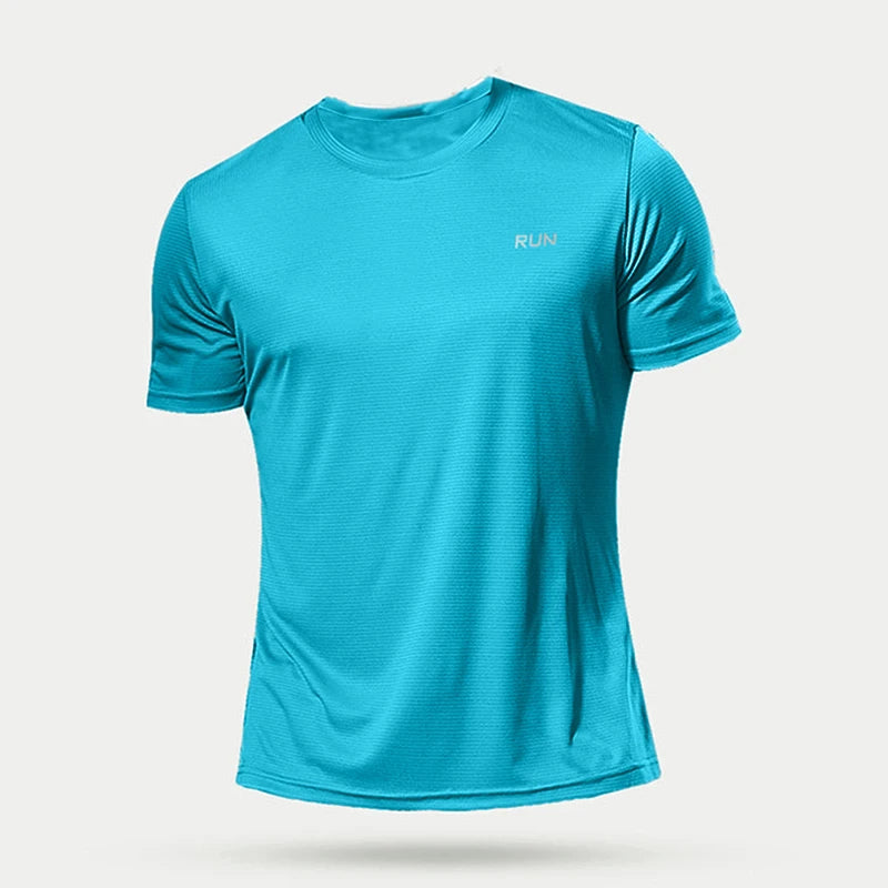 New summer men's quick-drying running and fitness sports shirt - Men's short-sleeved fitness top - Gym T-shirt