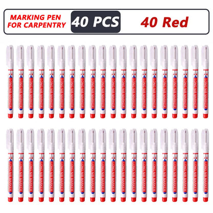 iLMH 1-40PCS Deep Hole Long Nib Head Markers For Metal Perforating Pen Waterproof Bathroom Woodworking Decoration Multi-Purpose