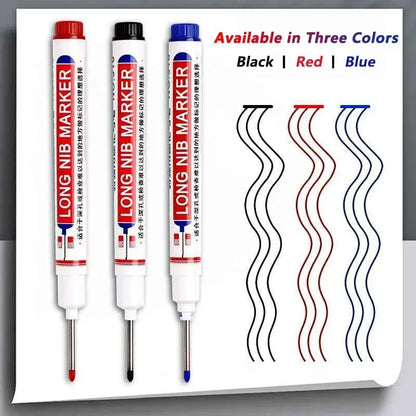 iLMH 1-40PCS Deep Hole Long Nib Head Markers For Metal Perforating Pen Waterproof Bathroom Woodworking Decoration Multi-Purpose