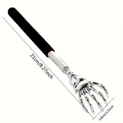 Stainless Steel Adjustable Massage and Tickle Relief Back Portable Rubber Handle Extendable Telescoping Itch Stick Health Care