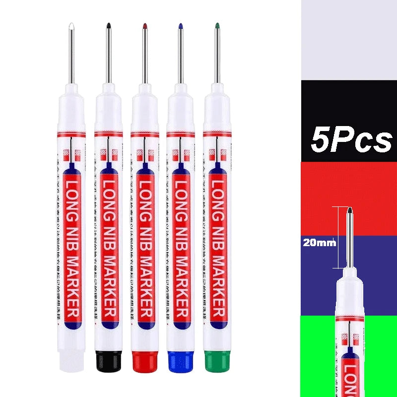 iLMH 1-40PCS Deep Hole Long Nib Head Markers For Metal Perforating Pen Waterproof Bathroom Woodworking Decoration Multi-Purpose