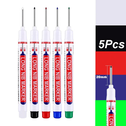 iLMH 1-40PCS Deep Hole Long Nib Head Markers For Metal Perforating Pen Waterproof Bathroom Woodworking Decoration Multi-Purpose